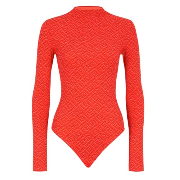 Fendi x SKIMS Mock Neck Long Sleeve Bodysuit | XS - Picture 1 of 6